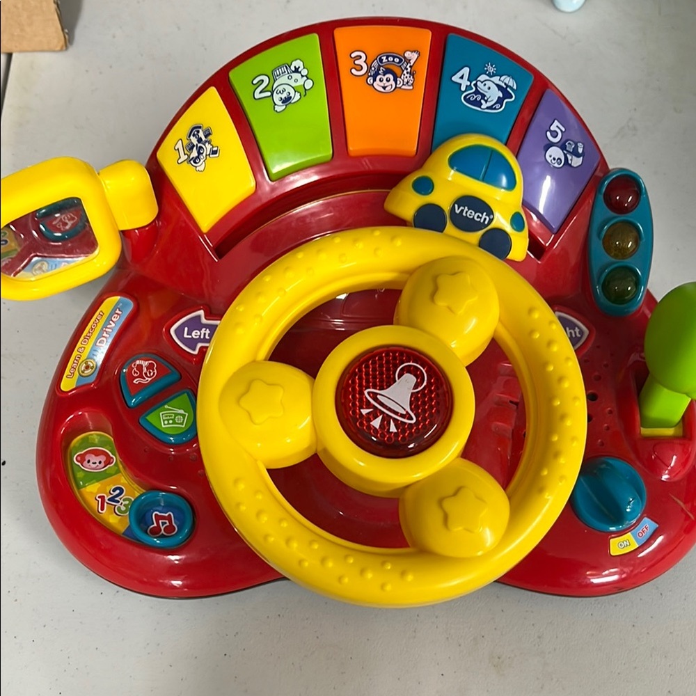 Interactive Red and Yellow Learning Steering Wheel Toy